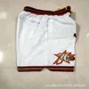 농구 저지 ERS Iverson White Gaston Pocket Pants 남자 스포츠 반바지 포트 포트 호르트