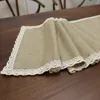 30x250cm Table Runner Burlap Lace Lace Jute TV Cabinet Table Coureurs Rustique Hessian Imitation Linet de mariage Décoration Home Decoration