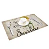 4/6pcs Set Table Mats You Are My Sunshine Vintage Sunflower Table Napkin Kitchen Accessories Home Party Decorative Placemats