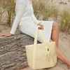 Depolama çantaları saman çanta yaz plajı boho omuz çanta çantası tote, fermuarlı kadınlar ile seyahat gezileri için kova dokuma