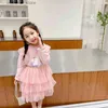 Girl's Dresses Cartoon Baby Girls Clothing Sets Cotton Cute Coat And Skirt 2Pcs Christmas Party Rainbow Mesh Princess Girls Skirt Suits L47