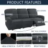 Tjock Real Velvet 1 2 3 4 Seat Anti Slip Recliner soffa täcker stretch liggande soffa slipcovers möbelskydd för husdjur