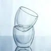 150-450 ml Glazen koffiemok Duidelijke dubbele wand geïsoleerd thermische theekop Drink met dubbele laag glas