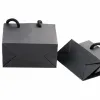 5st Black High Quality Simple Present Bag Kraft Paper Candy Box med handtag bröllop påsk födelsedagsfest presentförpackning