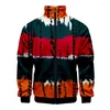 Men's Jackets Tie-dye 3D Digital Print Lapel Collar Zipper Jacket Men/Women Long Sleeve Streetwear Comfy Clothes Male Coats