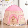 Toy Tents Childrens Tält Playhouse Boys and Girls Inomhus och utomhus bärbar Oxford Tygrosa Blue Toy Small House L410