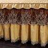 Luxury Quilted Padding Bed Skirt Sanding Soft Thicken Bedspread 1pc Lace Edge Bedspread Not Including Pillowcase