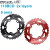 Cadeia dupla do caracol 110BCD Bike Round Round Chainring Oval 2x 50t 35t 34t 52t 36t 53t 39t Gravel para SRAM Red Rival S350 S900