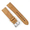 شاهد حزام جلدي من جلد الغزال 18 19 20 22mm Quick Watchbands Retro Vintage Pracelet Pracelet Accessories