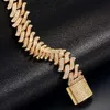 Pesante braccialetto da collegamento cubano da 20mm da uomo gioielli ghiacciati moissanite hip hop in argento personalizzato