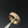 Top End Designer Rings для женщин High Edition 18K Rose Gold Vgold Ring Full Diamond Love Wide и узкое издание три ряда, соответствующие кольцу для мужчин и женщин оригинал