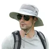 Men Houstable Mesh Sun Suns Summer Anti UV Bucket Hat pour femmes queue de cheval Boonie Cap masculin extérieur large randonnée cyclisme 240410