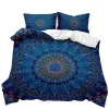 Bohemian Mandala Duvet Cover Queen Size Tie Dye Spiral Duvet Cover Hippie Boho Bedding Set Exotic Floral Polyester Qulit Cover