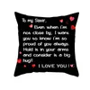 Carta a tu amante Casa de almohada blanca Letras románticas Love Throw Pillow Cover Regalo para Boy Gril Friend Women Sofá Decoración del hogar