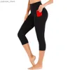 Yoga kläder capri leggings för kvinnor hög midja capri leggings med fickor för kvinnor yoga byxor träning capri byxor y240410
