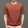 Мужские рубашки T 2024 Летние мужчины Mulberry шелковая рубашка с коротки