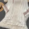 Boho Beach Covers для женщин Tops Robe Cotton Rayon Vintage Ethnic вышивка летняя блуз
