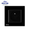 WELAIK 16A 1Frame 80*80mm France French Standard Wall Power-Socket Tempering-Glass Panel Outlet White Black 220V A18FW