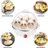 Blenders 2X Electric Boiled Egg Cooker Boiler Maker Rapid Heating Stainless Steel Steamer Pan Cooking Tool,White EU Plug