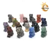 1,5 "Stone snijwerk Figurine Natural edelsteen kwarts Agaat Jade Crystal Healing Dieren Statue Home Decoratie