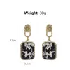 Orecchini a pensione ae-canfly Europe Bohemia Fashion Marble Drop Drundate Women Party o Wedding Jewelry