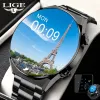 Watches LIGE AMOLED 454*454 Screen New Men Smart Watch Sports NFC Access Control Smartwatch Bluetooth Call Clock Waterproof For Men 2023