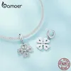 Pendant Necklaces Bamoer 925 Sterling Silver Lucky Four-leaf Clover Pendant Necklace Hollow Heart Leaf Neck Chain for Women Valentines Day Gift 240410