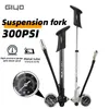 GIYO GS-02D/PT Högtryckspump Fällbar cykelluftschockpump MTB Minipump med spakmätare för cykelgaffel baksusning