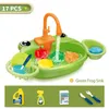 Jogo Toys House Fingend Water Electric Out Childrens Kitchen Wash Basin Sink Kids Set Toy for Boys Girls Presente 240407