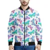 Herrenjacken bunte Insekten Schmetterling 3D bedruckte Männer Kleidung Lose Sweatshirt Casual Bomber Reißverschluss Jacke Streetwear Tops Mantel Mantel