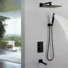 Skoll Shower System Moup de salle de bain Salle de bain 12 pouces LED PLAGE DOUCE RAPPET DOUCHE AVEC SPEUR BUAGE, MATTE BLACK SK-7633