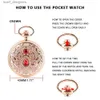 Pocket Watches Clamshell Womens Vintage Quartz Pocket High Quality Luxury Vintage Pendant Clock Chain Pocket Womens Gift Y240410