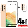 4-i-1 för Samsung Galaxy A33-glas för Samsung A33 härdat glas 9h helskärmsskydd för Samsung A 33 A33 5G Lens Glass