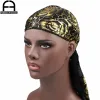 UNISEX Floral Print Men Women Silk Durag Summer Bandanas Long Tail Du Du Copertura per capelli Copertina Capo.