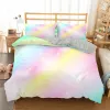 Rainbow Printing Bedding Set Colorful Stripe Comforter Cover Soft Bedding Set Twin King Queen Size 2/3pcs Polyester Quilt Cover