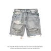 High Street Perforated Shorts for Mens Oversized distressed Ragged Edge Beggar Cowboy Split Pants Instagram 240410