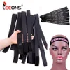 Leeons Hair Wrap -Kanten 1pcs/3pcs Los hohe elastische Bänder für Haarzuckenzubehör Verstellbares schwarz rosa blau elastische Haarband