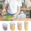 Bouteilles de rangement Conteneur alimentaire hermétique 5pcs Boîtes en plastique de cuisine et organisation de garde-manger avec bocaux de couvercle