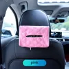Caja de tejido de automóvil universal Caja de soporte de cuero creativo Organizador de pañuelos de visor del asiento trasero para el automóvil para accesorios para automóviles BMW