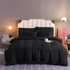 46Solid Color Seersucker Bedding Set White Yellow Duvet Cover 220x240 King Single Double Queen Soft Bedclothes No Bed Sheet