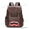 Designer Printed Plaid Shark Pattern Backpack Unisex Backpack New Fashion Large Capacity Travel Bag Computer Bag School Bag 230220 622