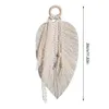 Macrame Leaf Wall Hanging Boho Decoración del hogar Tapiz de pared con pesas Cababil de boda Mandala Cababina mexicana Decoración del hogar mexicano