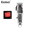 Trimmers Kemei Men Framparent Hair Clipper Clipper Rechargable LCD Hair Electric Trimmer Machine Professional Beard Hair Machine