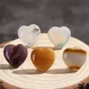 1pc форма сердца Кристаллическая чакра Хелебное камень естественный кварц драгоценные камни подвесные кулонные ручные ювелирные изделия