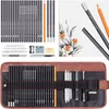 Artist 35 Pieces Sketch Pencils Charcoal Drawing Set Sketching Pencil Set Roll up Canvas Carry Pouch Painting Tool Art Supplies