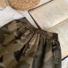 Boys camouflage shorts kids letter patch embroidery loose short pants 2024 summer children washed soft casual shorts Z7625