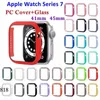 360 풀 커버 PC 케이스 템퍼리 유리 안티 스크래치 필름 스크린 프로텍터 Apple Watch Series 7 Watch7 Iwatch7 41mm 45mm 소매 패키지 818dd