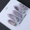 5-8 cm de quartzo natural turmalina de ameixa Blum Blossom Point Energy Gemstone Reiki DIY presente