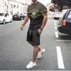 Contuillés masculins D Les ensembles de survêtement de cou rond décontracté imprimées Summer T-shirts Shorts 2 pièces costumes de mode Vêtements de rue de luxe