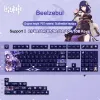 Tillbehör 128 Keys Genshin Impact KeyCaps Originalprofil PBT DyeSublimation Mechanical Keyboards KeyCap Hutao Anime KeyCaps MX Switches